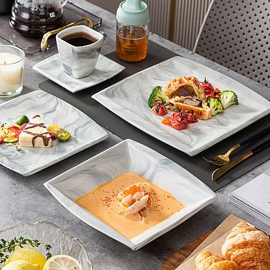 30-piece Porcelain Dinnerware Set for 6, incl. Dinner-, Dessert-, Soup Plate, Coffee Cup, Saucer