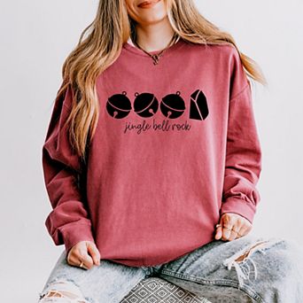 Jingle Bell Rock Icons - Womens Lightweight Garment Dyed Sweatshirt