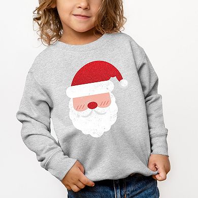 Santa Face Glitter - Toddler Graphic Sweatshirt