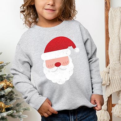 Santa Face Glitter - Toddler Graphic Sweatshirt