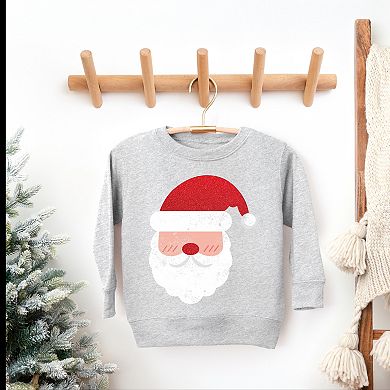 Santa Face Glitter - Toddler Graphic Sweatshirt