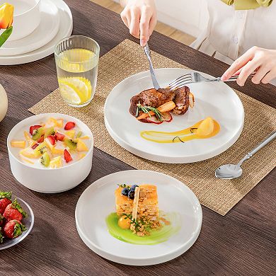 12-pcs Porcelain Dining Set for 4, incl. Dinner, Dessert Plates, Bowls