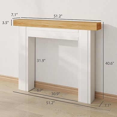 HOMCOM Modern Fireplace Mantel, Fireplace Surround with Leg, Wood