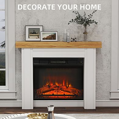 HOMCOM Modern Fireplace Mantel, Fireplace Surround with Leg, Wood