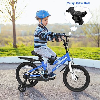 Costway 16'' Kid's Bike with Removable Training Wheels & Basket for 4-7 Years Old