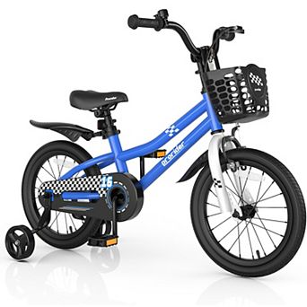 Costway 16'' Kid's Bike with Removable Training Wheels & Basket for 4-7 Years Old