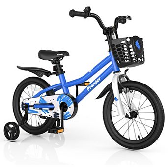 Costway 16'' Kid's Bike with Removable Training Wheels & Basket for 4-7 Years Old