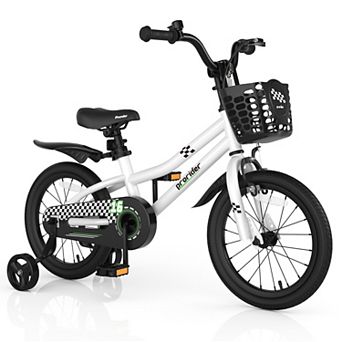 Costway 16'' Kid's Bike with Removable Training Wheels & Basket for 4-7 Years Old