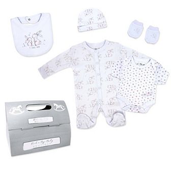 Baby Girls Sweet Bunny 5 pc Layette Gift Set