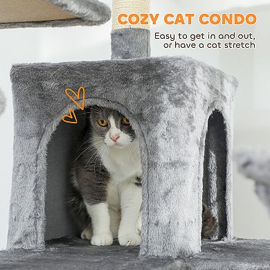 PawHut 69inch Cat Tower with 2 Condos, Large Cat Tree for Multiple Cats
