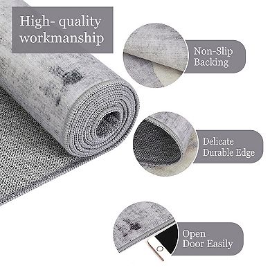 Abstract Area Rugs for Living Room Washable Non Slip Modern Indoor Rug Low Pile Carpet