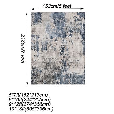 Area Rug Faux Sherpa Washable Foldable Printed Soft Low Pile Carpet Non Slip Rug