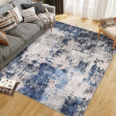 Area Rug Faux Sherpa Washable Foldable Printed Soft Low Pile Carpet Non Slip Rug