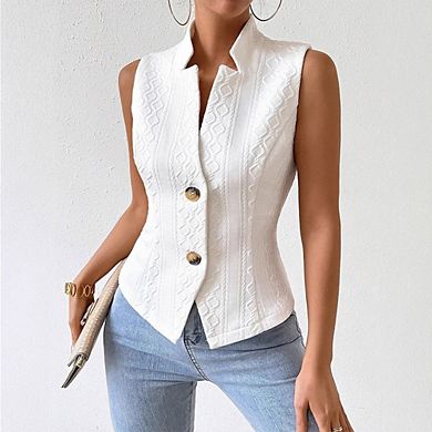 Women's Fall Sleeveless Sweater Vest Top Knit Stretchy Lightweight Casual Office Slim Fully Lined