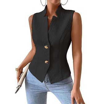Women's Fall Sleeveless Sweater Vest Top Knit Stretchy Lightweight Casual Office Slim Fully Lined