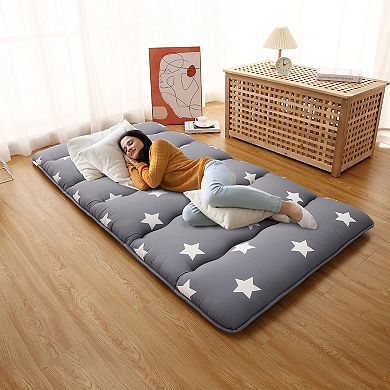 Garvee Modern Star Pattern Tatami Sleeping Foldable Futon Mat for Guest Bed Car Travel&Camping