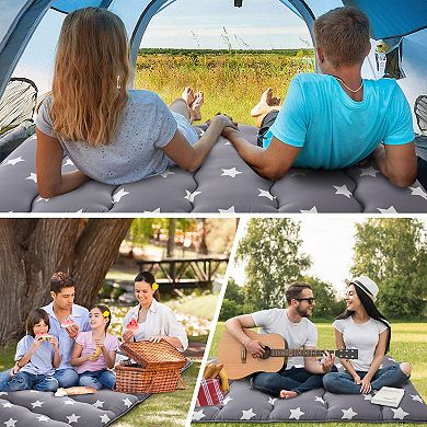 Garvee Modern Star Pattern Tatami Sleeping Foldable Futon Mat for Guest Bed Car Travel&Camping