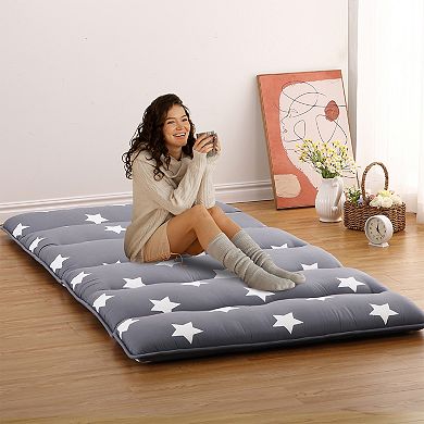Garvee Modern Star Pattern Tatami Sleeping Foldable Futon Mat for Guest Bed Car Travel&Camping