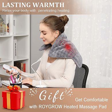 Garvee 3-Temp 3-Massage Modes 15-Min Heat Auto Shut-Off SootheWrap Pro Weighted Heating Pad 12"*24"