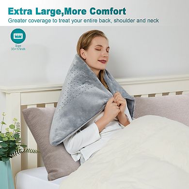 Garvee Grey Flannel 4-Temperature Levels Electric Blanket 17"*33"
