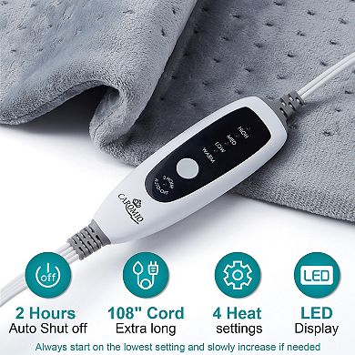 Garvee Grey Flannel 4-Temperature Levels Electric Blanket 17"*33"