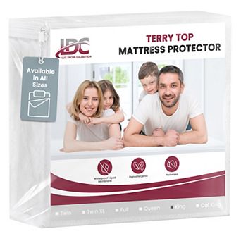 Waterproof Mattress Protector Terry Cloth Poly Cotton Fitted Mattress Toper - Lux Decor Collection