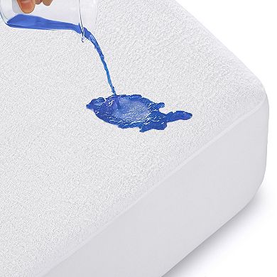 Waterproof Mattress Protector Terry Cloth Poly Cotton Fitted Mattress Toper - Lux Decor Collection