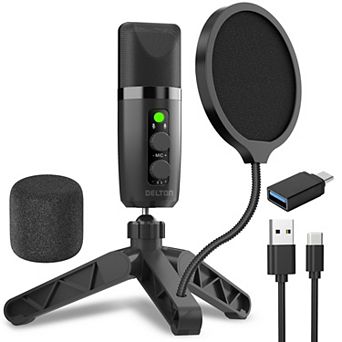 Delton U3000 USB Microphone, Condenser Mic with RGB Lights (DRU3000)