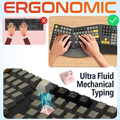 Delton KB450 Wireless Ergonomic Mechanical Keyboard