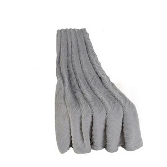 Kate Aurora Salon de Maison Faux Shearling Ultra Plush Chevron Throw Blanket