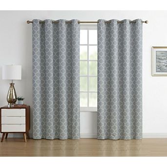 Kate Aurora Chic Living 100 Percent Max Blackout Trellis Thermal Curtains