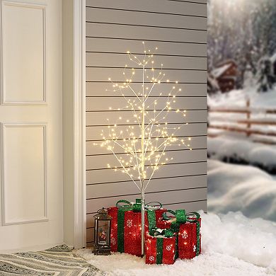 LuxenHome Pre-lit 47.24" Birch Twig Artificial Tree