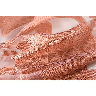 Kate Aurora Custom Scroll Sheer Voile Waterfall Window Curtain Valances