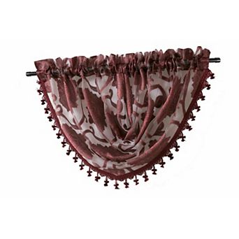 Kate Aurora Custom Scroll Sheer Voile Waterfall Window Curtain Valances