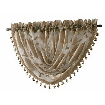 Kate Aurora Custom Scroll Sheer Voile Waterfall Window Curtain Valances