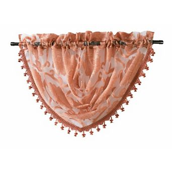 Kate Aurora Custom Scroll Sheer Voile Waterfall Window Curtain Valances