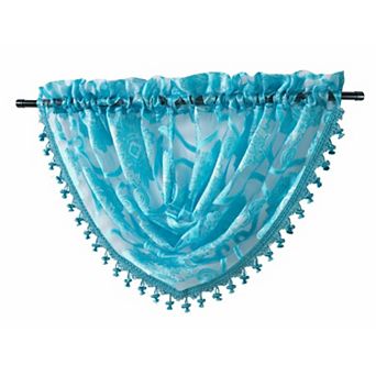 Kate Aurora Custom Scroll Sheer Voile Waterfall Window Curtain Valances