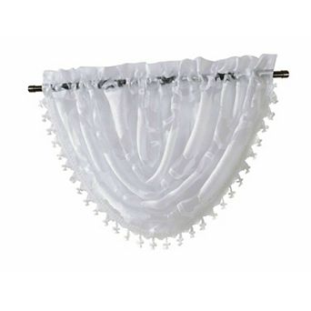Kate Aurora Custom Scroll Sheer Voile Waterfall Window Curtain Valances