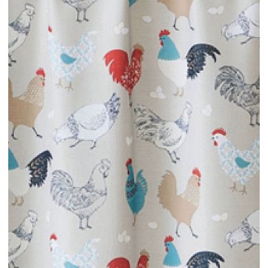 Kate Aurora Multi Rooster Complete 3 Pc Kitchen Curtain Tier and Valance Set