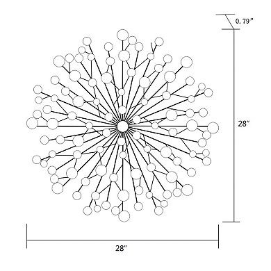 LuxenHome Silver, Black, And Gold Iron Metal Round Abstract Wall Decor