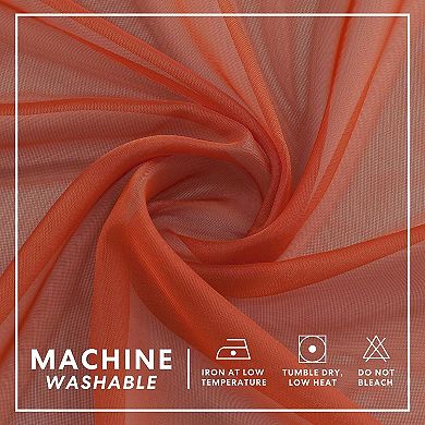 Kate Aurora 2 Piece Halloween Spooky Harvest Themed Pumpkin Spice Rod Pocket Sheer Curtain Panels