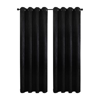 Kate Aurora 1 Piece Priscilla Light Filtering Embossed Leaves Jacquard Window Curtain Panel