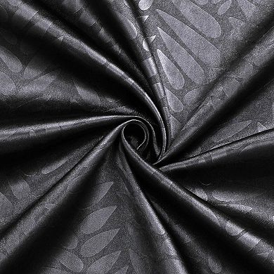 Kate Aurora 1 Piece Priscilla Light Filtering Embossed Leaves Jacquard Window Curtain Panel