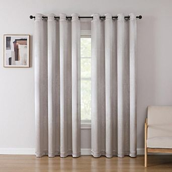 Kate Aurora 1 pc Priscilla Light Filtering Embossed Leaves Jacquard Window Curtain Panel