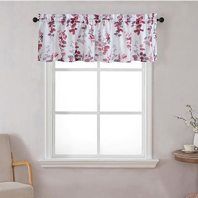 Kate Aurora Watercolor Floral Lillies Complete 3 Piece Rod Pocket Kitchen Curtain Tier Set