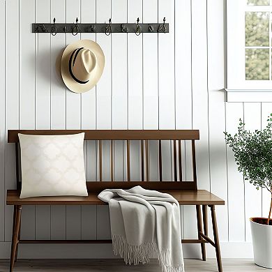 Kate Aurora Maison Textured Quatrefoil Clover 18" X 18" Filled Accent Throw Pillow