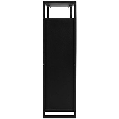 eHemco 2-Door Shoe Cabinet with 4 Shelves, Modern Storage Organizer, Metal Frame, 2 Flip Drawers