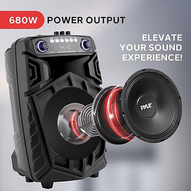 Pyle 680W Portable Bluetooth PA Speaker - 10"
