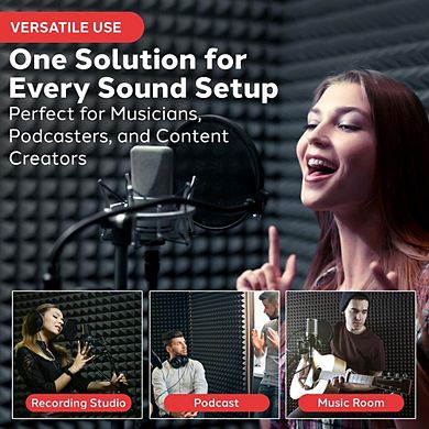 Pyle 2-Piece Acoustic Foam Sound Absorption Panel with Tripod Stand (PSIP24X2) - Grey