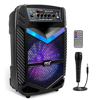 Pyle 10” Bluetooth Portable PA Speaker System with Multi-Color LED Lights (PPHP1042B) - 600 watt Max